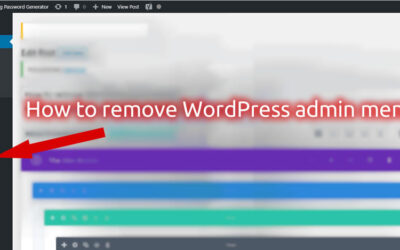 How to remove WordPress admin menus
