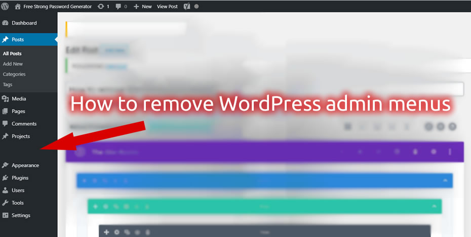 How to remove WordPress admin menus